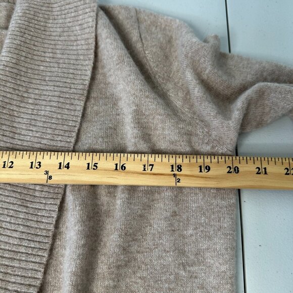 Quince Mongolian Cashmere Cardigan Sweater Size M Oatmeal Tan Open Front - Picture 6 of 9
